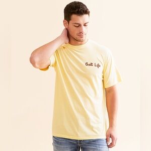 Salt Life Buckle Island Dreams T-Shirt BKE Cotton Tee Butter Yellow Gold Haze L